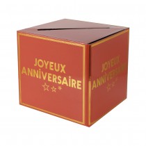 URNE CARTON ANNIVERSAIRE STAR 20CM TERRACOTTA