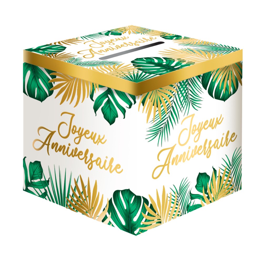 Urne Carton Anniversaire Tropical Party cm Vert Urne Carton Anniversaire Tropical Party cm Vert