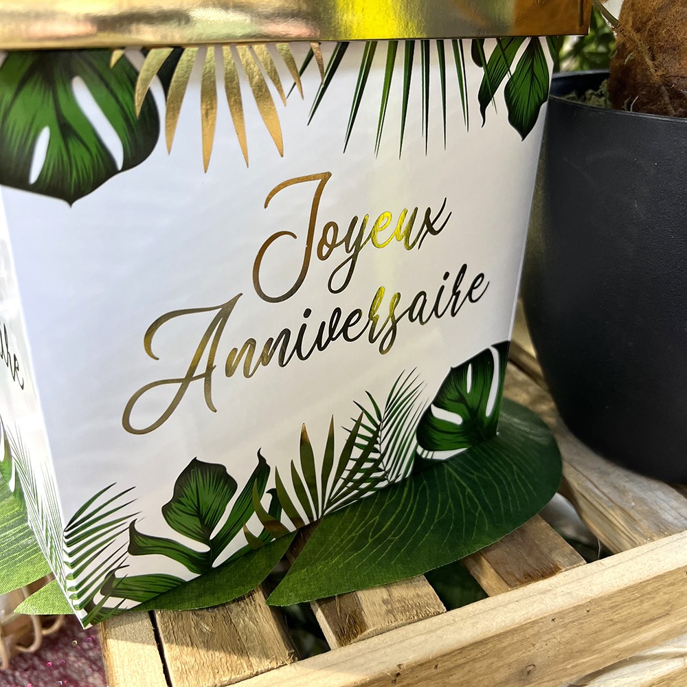 CENTRE DE TABLE ANNIVERSAIRE TROPICAL PARTY 29X24CM