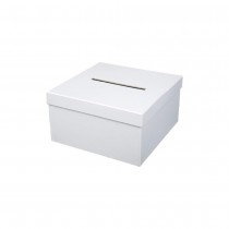 URNE CARTON CARRÉ CAGNOTTE CADEAU 22CM BLANC