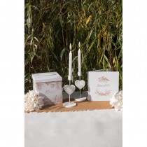 URNE CARTON MERCI FEUILLAGE NATUREL 20CM BLANC