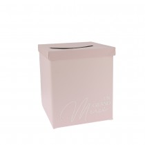 URNE CARTON UN GRAND MERCI 21.5X25CM ROSE