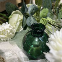 VASE BOULE VERRE 9X7.5CM 160ML VERT ANGLAIS