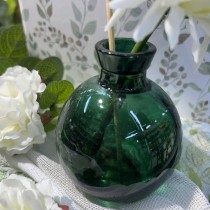 VASE BOULE VERRE 9X7.5CM 160ML VERT ANGLAIS
