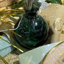 VASE BOULE VERRE 9X7.5CM 160ML VERT ANGLAIS