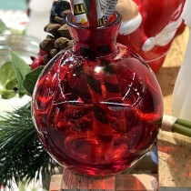VASE BOULE VERRE BOULE 9X7.5CM 160ML ROUGE