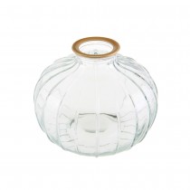 VASE BOULE VERRE GOULOT OR 9X10CM TRANSPARENT
