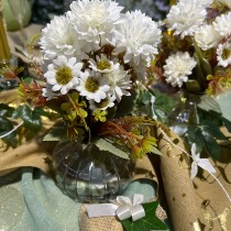 VASE BOULE VERRE GOULOT OR 9X10CM TRANSPARENT