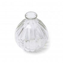 VASE BOULE VERRE RÉTRO 9.5CM TRANSPARENT