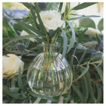 VASE BOULE VERRE RÉTRO 9.5CM TRANSPARENT