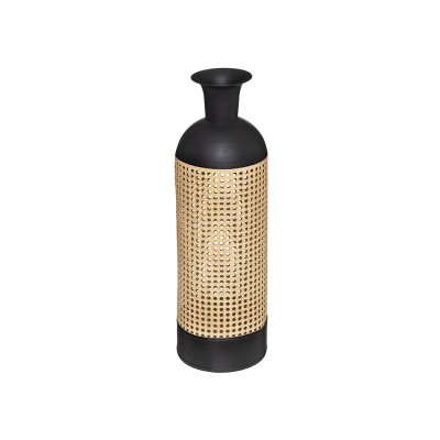 VASE CANNAGE MÉTAL ET BOIS 60CM