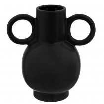 VASE CÉRAMIQUE OREILLES 22CM NOIR