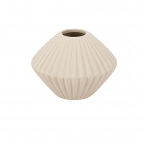 VASE CÉRAMIQUE RAINURÉ PALERME 11X7.8CM BEIGE