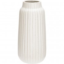VASE C&Eacute;RAMIQUE STRI&Eacute; 29CM CR&Egrave;ME