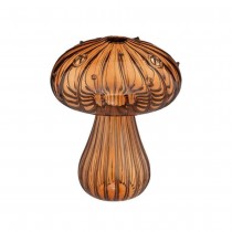 VASE CHAMPIGNON VERRE RAINURÉ AUTOMNE 9X11CM