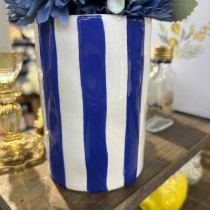 VASE CYLINDRIQUE CÉRAMIQUE 9.5X13.5CM BLEU ROI