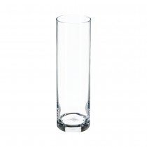 VASE CYLINDRIQUE VERRE Ø8CM 26CM TRANSPARENT