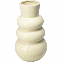 VASE DOLOMITE BULLES 13X25CM CR&Egrave;ME