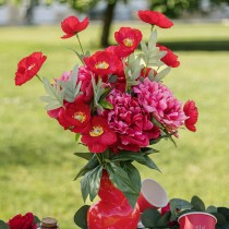 VASE DOUBLE CUR CÉRAMIQUE 12X17X6.7CM ROUGE