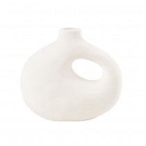 VASE GRÈS BAZA 13X14CM BLANC