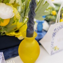 VASE VERRE BOMBÉ 7X10.5CM 150ML JAUNE