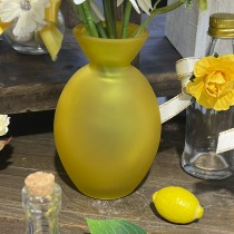 VASE VERRE BOMBÉ 7X10.5CM 150ML JAUNE