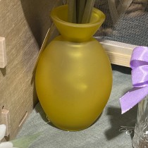 VASE VERRE BOMBÉ 7X10.5CM 150ML JAUNE