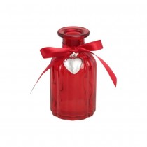 VASE VERRE DÉCO RUBAN PENDENTIF CUR 10.5CM ROUGE