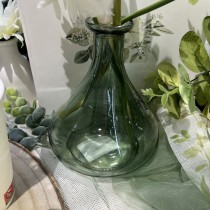 VASE VERRE EXPÉRIENCE 14X12CM VERT