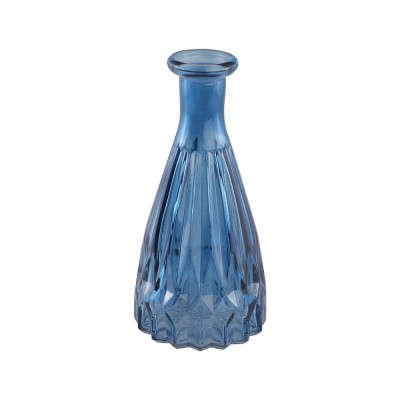 VASE VERRE FAÇONNÉ 6.8X14.5CM BLEU JEAN