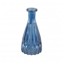 VASE VERRE FAÇONNÉ 6.8X14.5CM BLEU JEAN