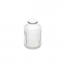 VASE VERRE RAINURÉ 6.2X10CM TRANSPARENT