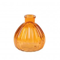VASE VERRE RAINURÉ FLORA 8X9CM 210ML ORANGE