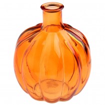 VASE VERRE STRIÉE ROND 13X15CM ORANGE