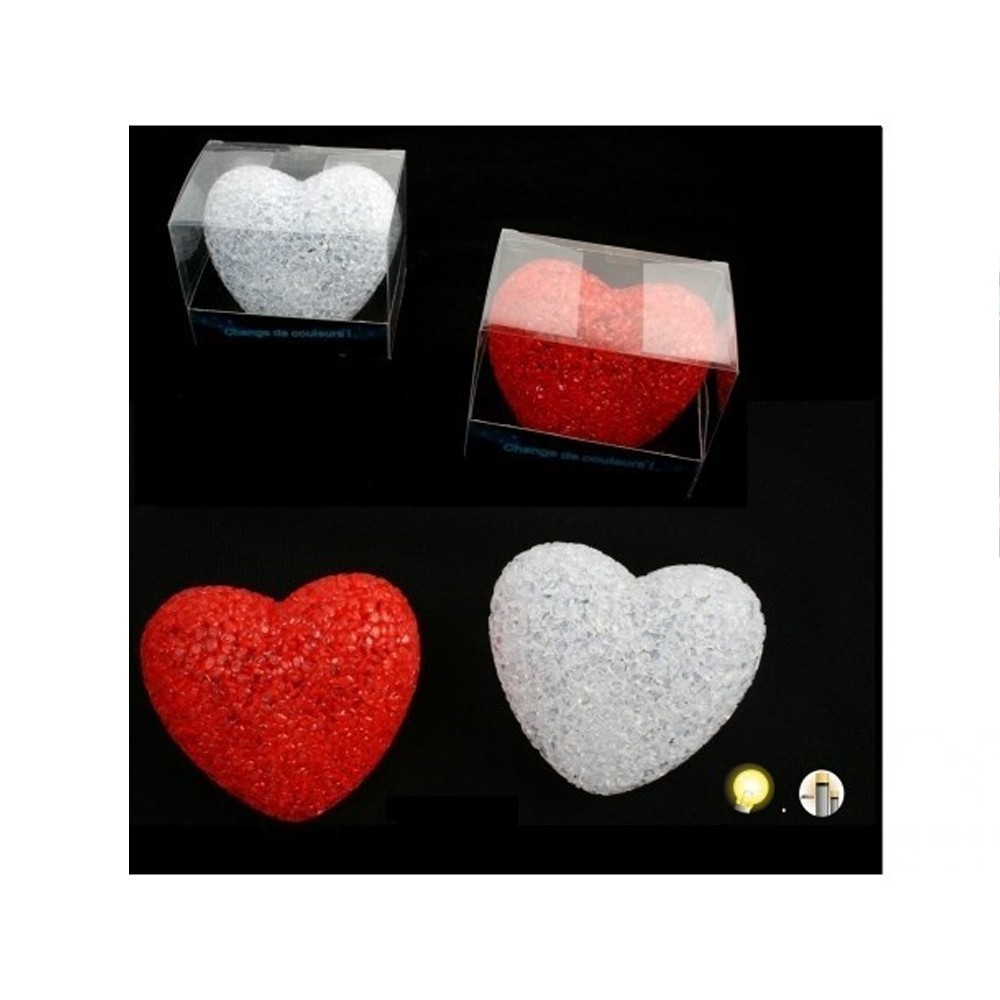 VEILLEUSE LUMINEUSE COEUR 7X8CM