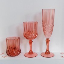 VERRE À PIED RÉUTILISABLE VINTAGE 22CL ROSE