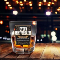 VERRE À WHISKY JOYEUX ANNIVERSAIRE