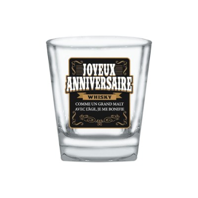 VERRE À WHISKY JOYEUX ANNIVERSAIRE