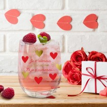 VERRE ROND TRANSPARENT ROMANTIQUE CŒUR