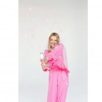 VOILE À FRANGES TULLE OMBRÉE 69CM ROSE